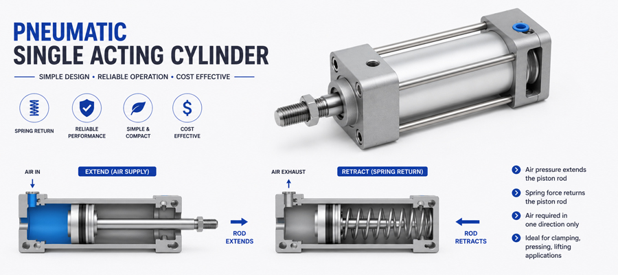 Pneumatic Single Acting Cylinder in Chennai