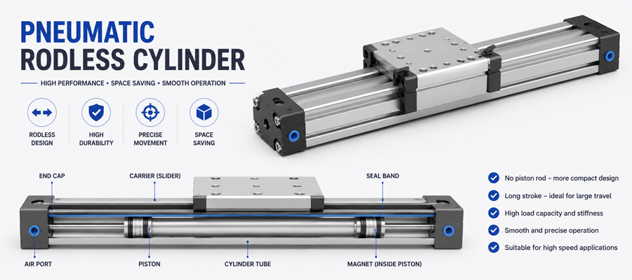 Pneumatic Rodless Cylinder in Chennai