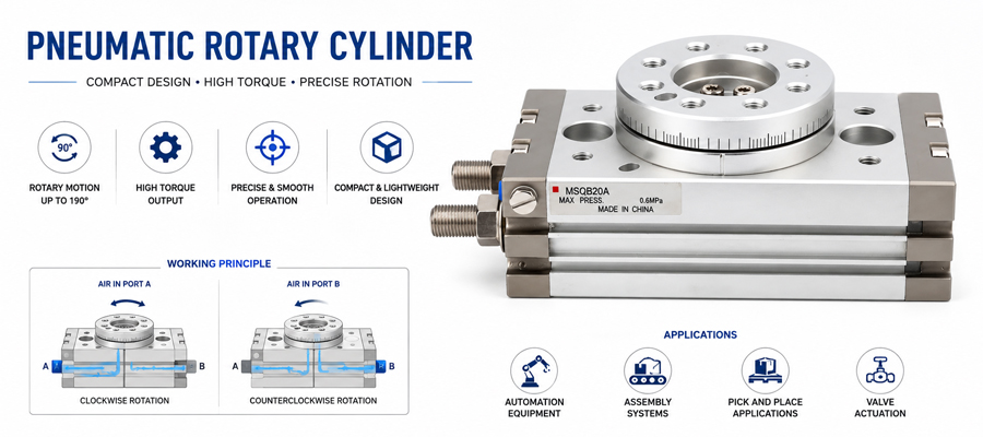 Pneumatic Rotary Cylinder in Chennai